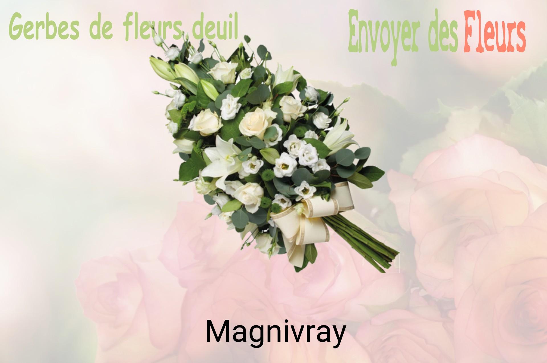 Gerbe de fleurs de deuil livrée à Magnivray